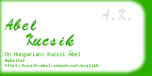 abel kucsik business card