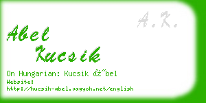 abel kucsik business card